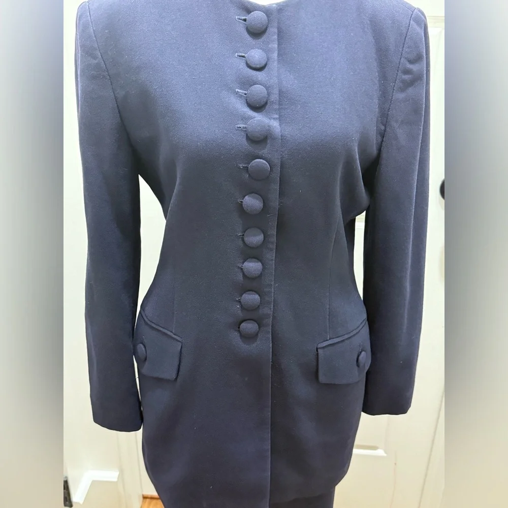 Vintage Jones New York. Wool Skirt Suit. Twilight Blue. Size 6.